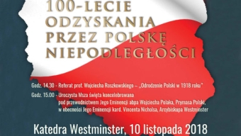 Uroczysta Msza św. z okazji 100-lecia odzyskania przez Polskę niepodległości